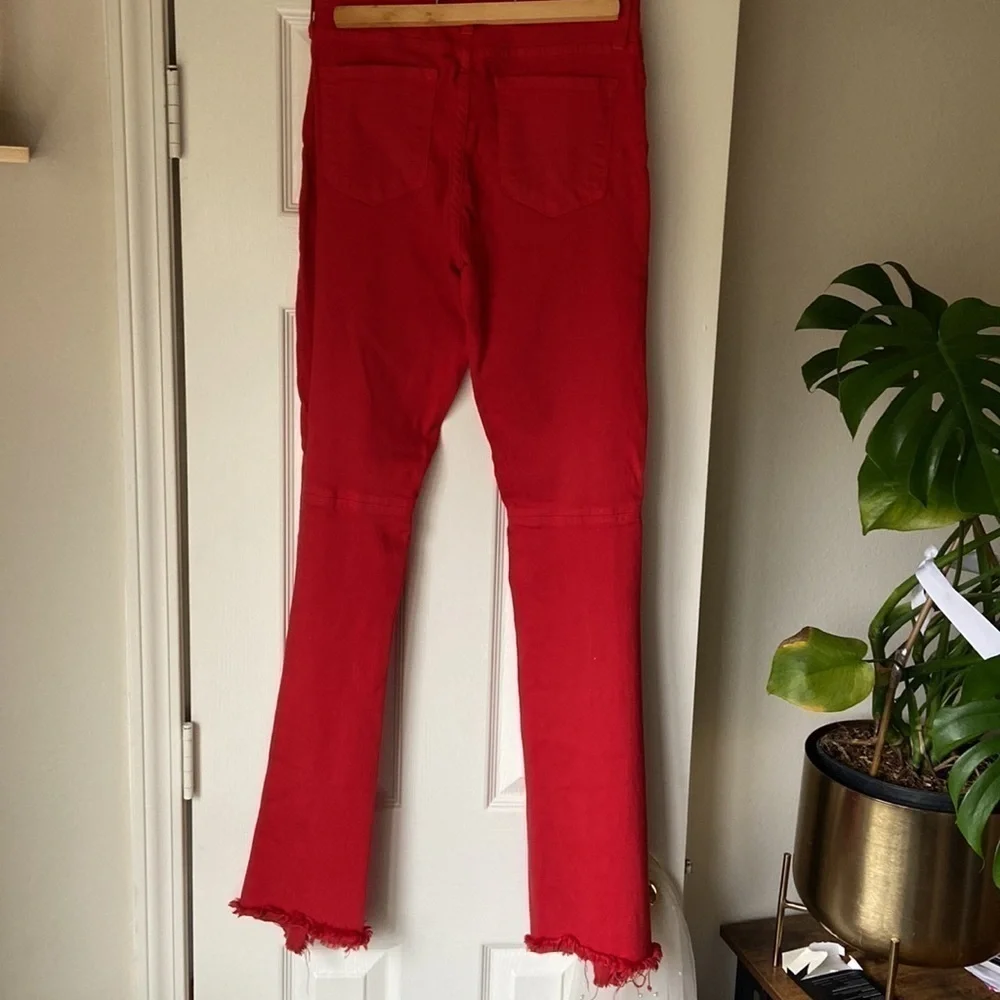 O2 Denim Red Flare Jeans - Picture 5 of 5